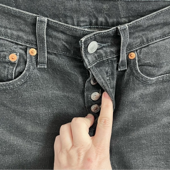 Levis jeans wedgie fit size 26 button fly soft black - Picture 4 of 8